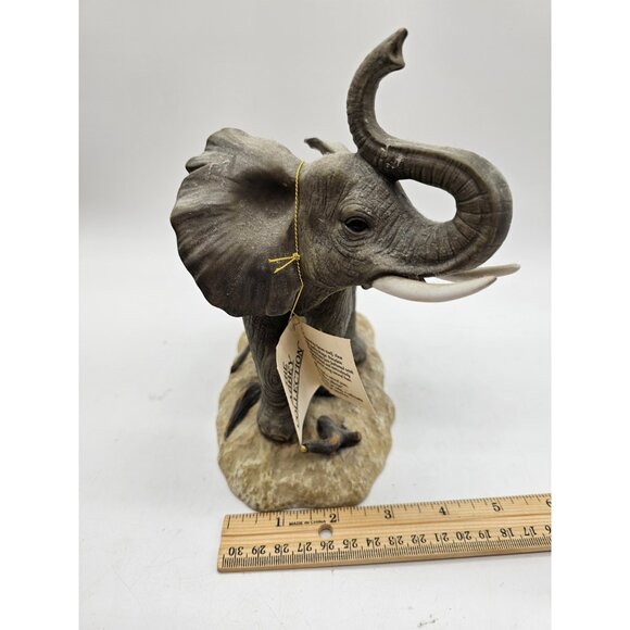 Vintage Elephant With Raised Trunk Figurine The Abbey Collection By LaVie - Picture 10 of 12